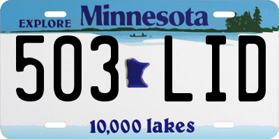 MN license plate 503LID