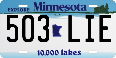 MN license plate 503LIE