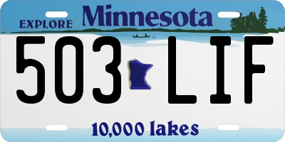 MN license plate 503LIF