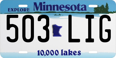 MN license plate 503LIG