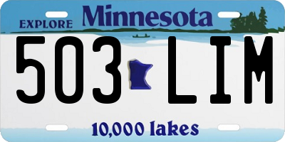 MN license plate 503LIM