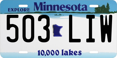 MN license plate 503LIW
