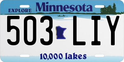 MN license plate 503LIY