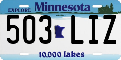 MN license plate 503LIZ