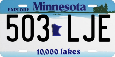 MN license plate 503LJE