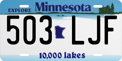 MN license plate 503LJF