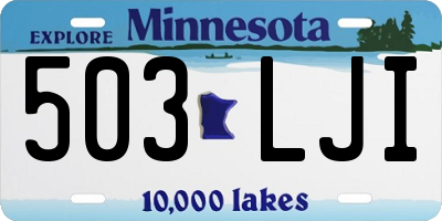 MN license plate 503LJI