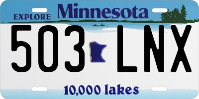 MN license plate 503LNX