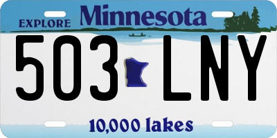MN license plate 503LNY