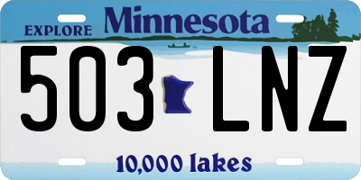 MN license plate 503LNZ