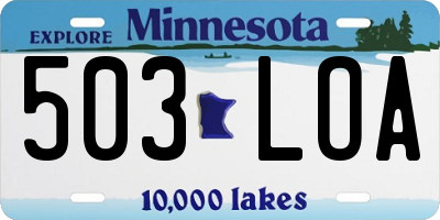 MN license plate 503LOA