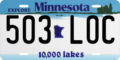 MN license plate 503LOC