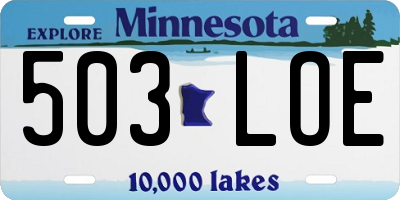 MN license plate 503LOE