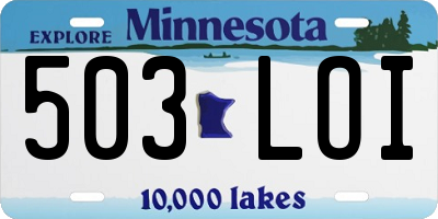 MN license plate 503LOI