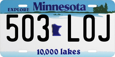 MN license plate 503LOJ