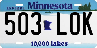 MN license plate 503LOK