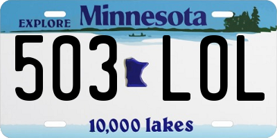 MN license plate 503LOL