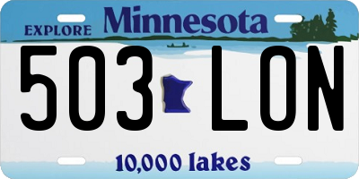 MN license plate 503LON
