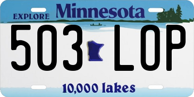 MN license plate 503LOP