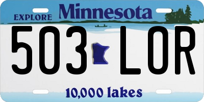 MN license plate 503LOR