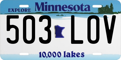 MN license plate 503LOV