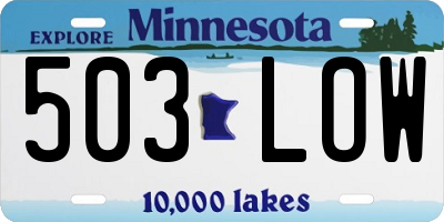 MN license plate 503LOW