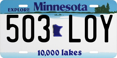 MN license plate 503LOY