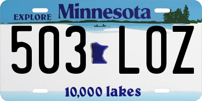 MN license plate 503LOZ