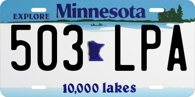 MN license plate 503LPA