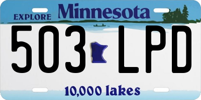 MN license plate 503LPD