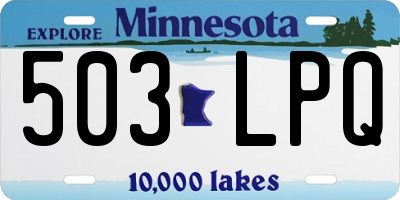 MN license plate 503LPQ