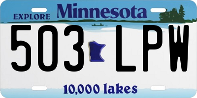 MN license plate 503LPW