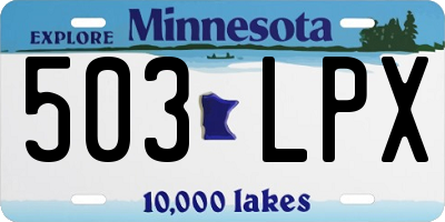 MN license plate 503LPX