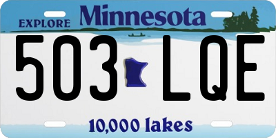 MN license plate 503LQE