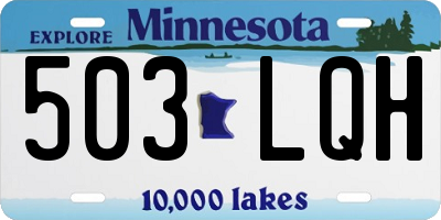 MN license plate 503LQH