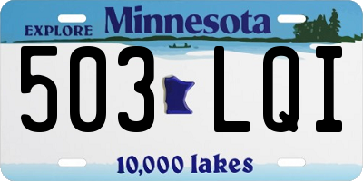 MN license plate 503LQI