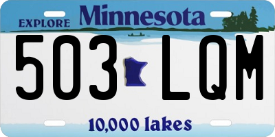 MN license plate 503LQM