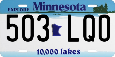 MN license plate 503LQO
