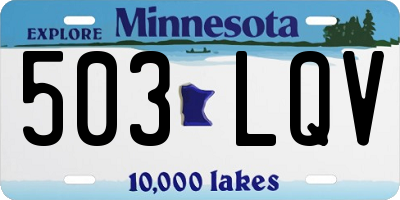 MN license plate 503LQV