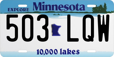 MN license plate 503LQW