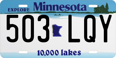 MN license plate 503LQY