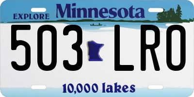 MN license plate 503LRO