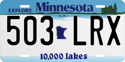 MN license plate 503LRX