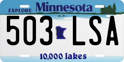 MN license plate 503LSA