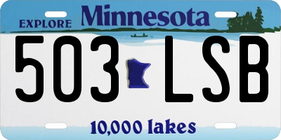 MN license plate 503LSB