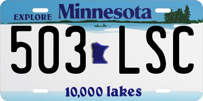 MN license plate 503LSC