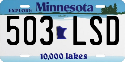 MN license plate 503LSD