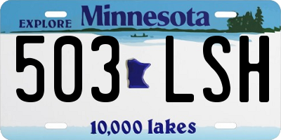 MN license plate 503LSH