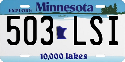 MN license plate 503LSI