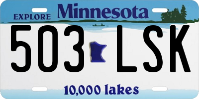 MN license plate 503LSK